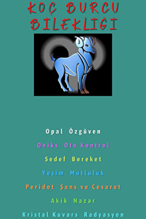 Sertifikalı Koç Burcu Bileklik Doğal Taş