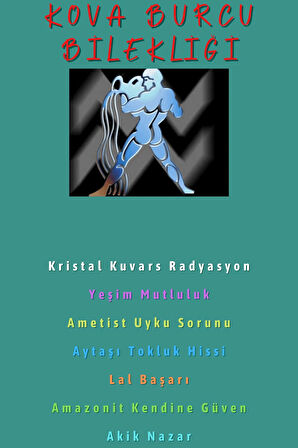 Sertifikalı Kova Burcu Bileklik Doğal Taş