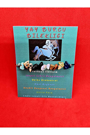 Sertifikalı Yay Burcu Bileklik Doğal Taş