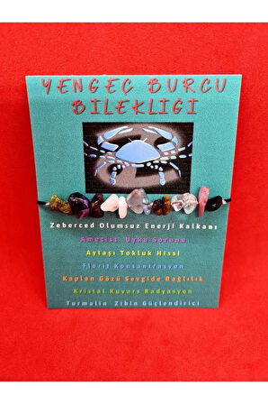 Sertifikalı Yengeç Burcu Bileklik Doğal Taş