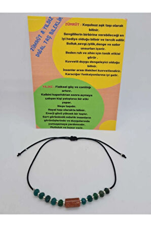 Zümrüt & Yıldız Doğal Taş Bileklik