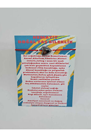 Hematit Doğal Taş Kalp Bileklik