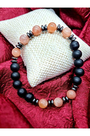 Güneş & Hematit & Oniks Doğal Taş Bileklik