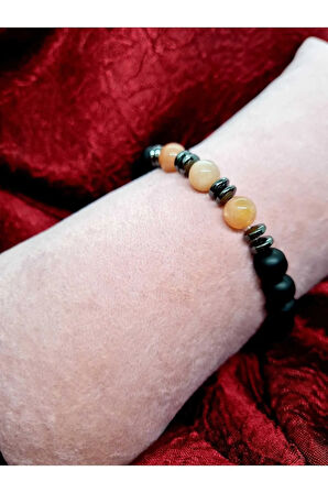 Güneş & Hematit & Oniks Doğal Taş Bileklik