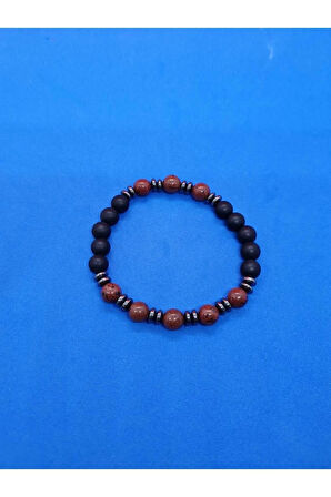 Doğal Taş Obsidyen & Hematit & Oniks Taşı Bileklik