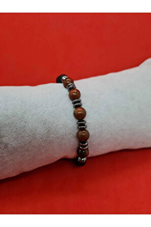 Doğal Taş Obsidyen & Hematit & Oniks Taşı Bileklik