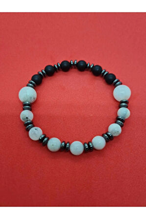 Aytaşı, Hematit, Oniks Doğal Taş Bileklik Tasarım