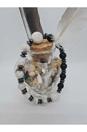 Aytaşı, Hematit, Oniks Doğal Taş Bileklik Tasarım