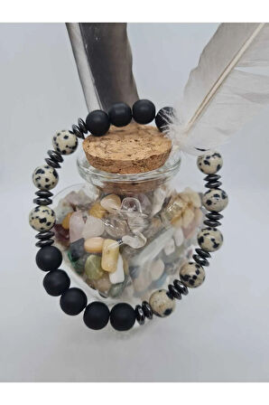 Jasper , Hematit , Oniks Doğal Taş Bileklik Tasarım