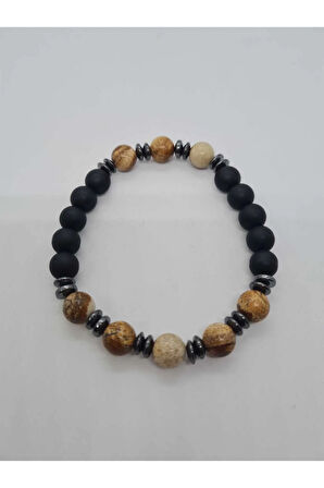 Jasper , Hematit , Oniks Doğal Taş Bileklik Tasarım