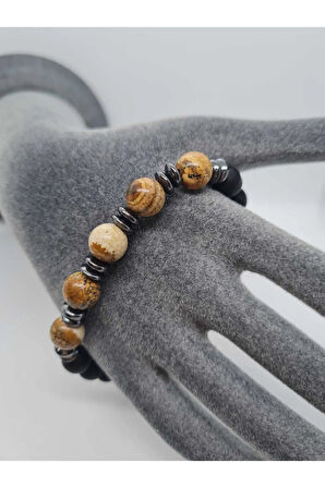 Jasper , Hematit , Oniks Doğal Taş Bileklik Tasarım