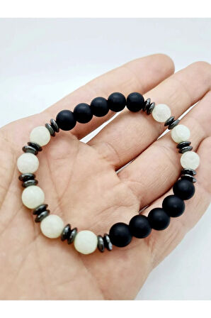 Akik, Hematit, Oniks Doğal Taş Bileklik Tasarım