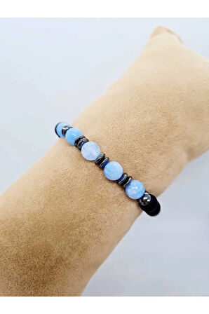 Akik,Hematit,Oniks Doğal Taş Bileklik