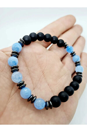 Akik,Hematit,Oniks Doğal Taş Bileklik