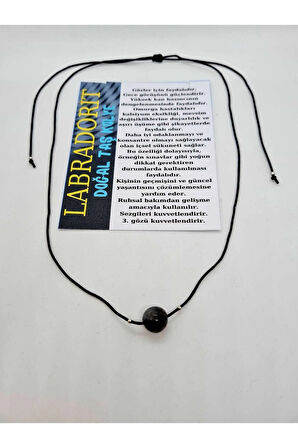 Labradorit Doğal Taş Kolye Ayarlanabilir Orijinal Doğal Taş Çok Fonksiyonlu Kolye 10 MM