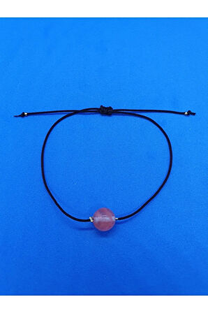 Pembe Kuvars (Radyasyon) Taşı Bileklik Orijinal Doğal Taş