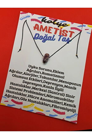 Ametist Taşı Kolye Ayarlanabilir Doğal Taş Çok Fonksiyonlu Kolye