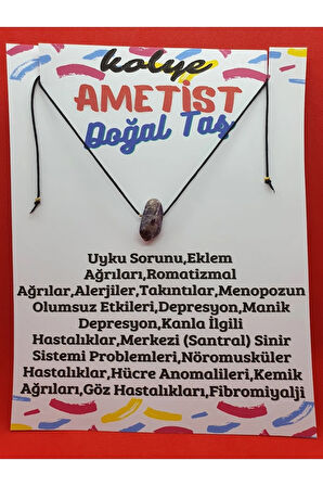 Ametist Taşı Kolye Ayarlanabilir Doğal Taş Çok Fonksiyonlu Kolye