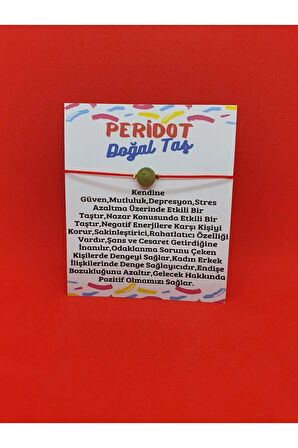 Peridot Doğal Taş Bileklik Ayarlamalı