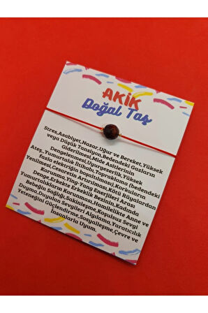 Sertifikalı Akik Doğal Taş Bileklik Orijinal