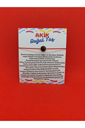 Sertifikalı Akik Doğal Taş Bileklik Orijinal