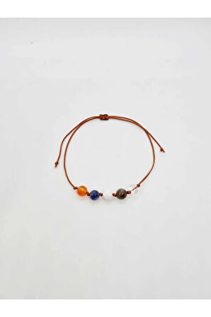 Sertifikalı Özel Tasarım Doğal Taş Kova Burcu Bileklik Akik