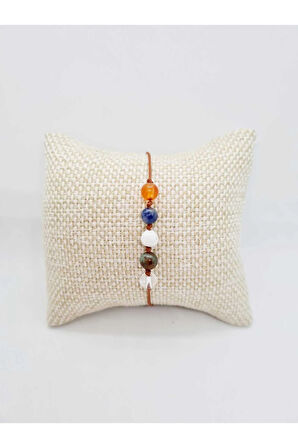 Sertifikalı Özel Tasarım Doğal Taş Kova Burcu Bileklik Akik