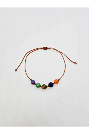 Sertifikalı Özel Tasarım Doğal Taş Oğlak Burcu Bileklik Ametist Aventurin Kaplan Gözü Lapis Akik