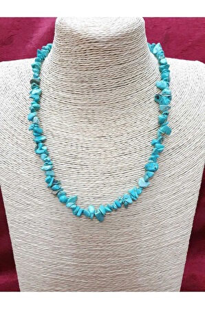 Sertifikalı Turkuaz Doğal Taş Kırıktaş Kolye