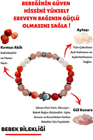 Bebek Bilekliği Doğal Taş Unisex Tılsım Bilekliği