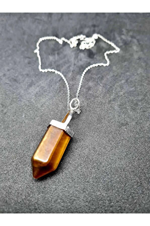 Kaplan Gözü Doğal Taş Obelix Kolye