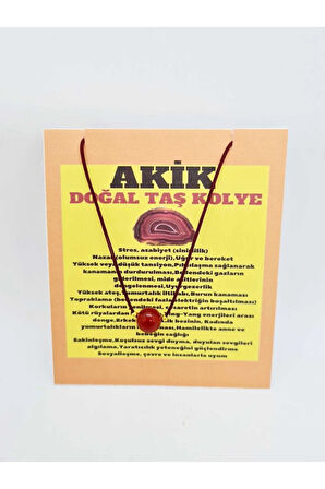 Akik Doğal Taş Kolye Ayarlanabilir Orijinal Doğal Taş Çok Fonksiyonlu Kolye 8mm