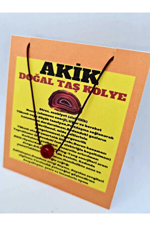 Akik Doğal Taş Kolye Ayarlanabilir Orijinal Doğal Taş Çok Fonksiyonlu Kolye 8mm