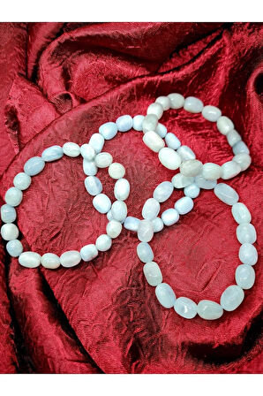 Doğal Taş Akuamarin Taşı Bileklik AAA Kalite