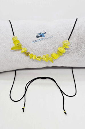 Peridot Doğal Taş Tasarım Kolye Orijinal Çok Fonksiyonlu Ayarlanabilir Kolye