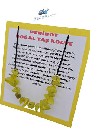 Peridot Doğal Taş Tasarım Kolye Orijinal Çok Fonksiyonlu Ayarlanabilir Kolye