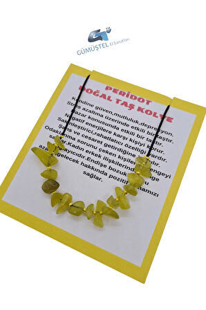 Peridot Doğal Taş Tasarım Kolye Orijinal Çok Fonksiyonlu Ayarlanabilir Kolye