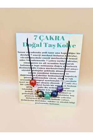 Doğal 7 Çakra Özel Tasarım Kolye Orijinal Doğal Taş 8 mm
