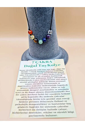 Doğal 7 Çakra Özel Tasarım Kolye Orijinal Doğal Taş 6 mm