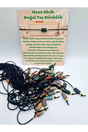 Doğal Taş Hint Akik Taşı Bileklik