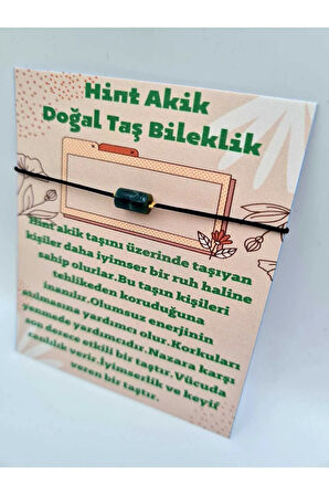 Doğal Taş Hint Akik Taşı Bileklik