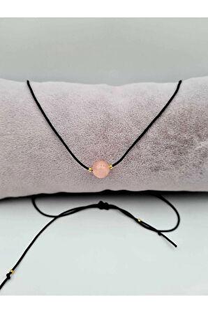 Akrep Burcu Pembe Kuvars Taşı Doğal Taş Kolye