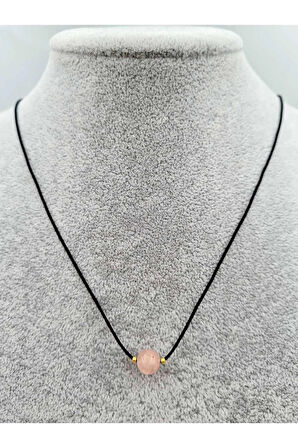 Akrep Burcu Pembe Kuvars Taşı Doğal Taş Kolye