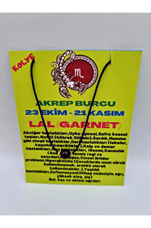 Akrep Burcu Lal Taşı Doğal Taş Kolye