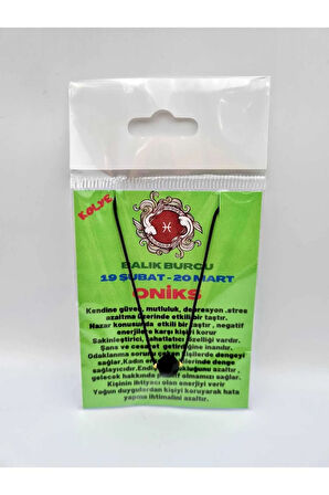 Balık Burcu Oniks Taşı Doğal Taş Kolye