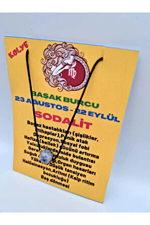 Başak Burcu Sodalit Taşı Doğal Taş Kolye