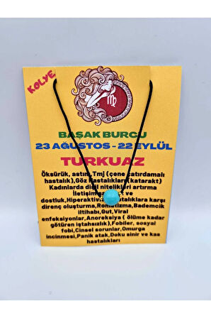 Başak Burcu Turkuaz Taşı Doğal Taş Kolye