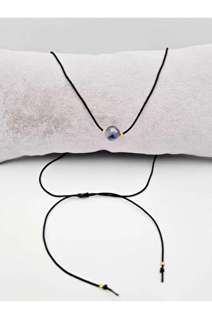 Kova Burcu Sodalit Taşı Doğal Taş Kolye