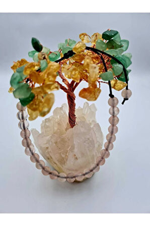 Pembe Kuvars Doğal Taş Bileklik Ayarlamalı Kilit Sistemi Her Bileğe Uyumlu