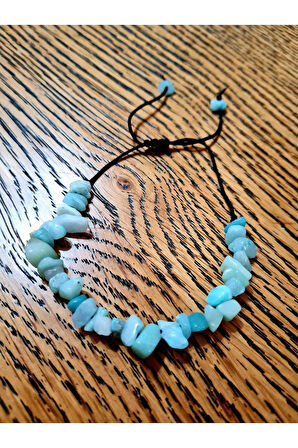 Doğal Kırık Taş Amazonit Taşı Bileklik Asansörlü Kilit Sistemi